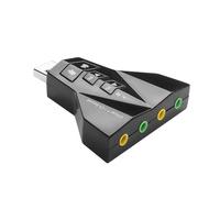 YAODHAOD Scheda audio esterna USB a 4 porte, adattatore stereo esterno per Windows e Mac, Plug and Play, nessun driver richiesto, per PS5, PS4, USB Audio Stereo Adapter