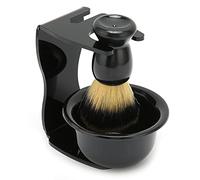 YAOGOHUA 3pcs Shaving Brush Set Beard Shaving Brush Bowl Safety Shaving Stand Kit for Men