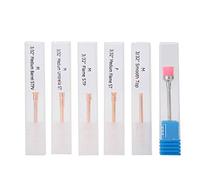 YAOGOHUA 6pcs Rose Gold Nail Art Polishing Grinding Head Nail Drill Bits Dust Brush Manicure Tool Set