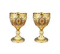 YAOGUI 2Pcs Vintage Medievale Calice Bere Bicchiere Tazza di Metallo Bicchiere di Vino Forniture per il Partito per la Collezione Decorazione Della Casa Decorazione