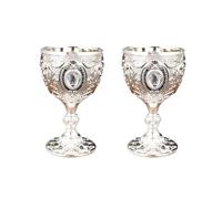 YAOGUI 2Pcs Vintage Medievale Calice Bere Bicchiere Tazza di Metallo Bicchiere di Vino Forniture per il Partito per la Collezione Decorazione Della Casa Decorazione