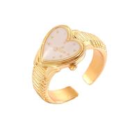 YAOGUI Apertura regolabile cuore geometrico dito gioielli lega texture elegante per gli amanti della moda cuore vintage, Misura unica, come descritto, come descritto