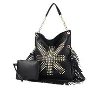 YAOGUI Borsa a tracolla alla moda morbida borsa a tracolla con nappe frange alla moda progettata per donne ragazza versatile catena rivettata morbida ecopelle