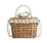 YAOGUI Borsa da donna in vimini borsa da spiaggia in paglia intrecciata a mano borsa a tracolla in paglia alla moda borsa a tracolla per viaggio donna spalla da spiaggia in vimini intrecciato a mano