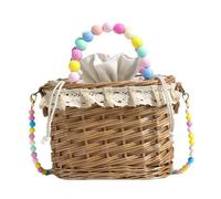 YAOGUI Borsa da donna in vimini borsa da spiaggia in paglia intrecciata a mano borsa a tracolla in paglia alla moda borsa a tracolla per viaggio donna spalla da spiaggia in vimini intrecciato a mano