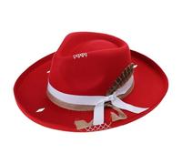 YAOGUI Cappello invecchiato per uomo donna con cintura intrecciata cappello di lana costume cosplay cappelli blues spettacolo scenico puntelli fotografia di strada