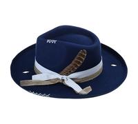 YAOGUI Cappello invecchiato per uomo donna con cintura intrecciata cappello di lana costume cosplay cappelli blues spettacolo scenico puntelli fotografia di strada