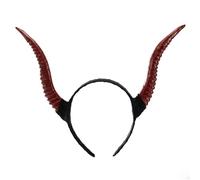 YAOGUI Cerchietto per capelli con corno di capra in resina per adulti e cosplay, per feste di Halloween, cosplay, per eventi