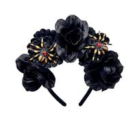 YAOGUI Cerchietto per capelli con teschio, ragni e fiori, per feste, Halloween, sposa, ragni, sposa, per spettacoli dal vivo, giochi di ruolo, decorazione per capelli di Halloween