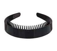 YAOGUI Cerchietto per capelli da donna, 2,5 cm di larghezza, tinta unita, con pettine antiscivolo, in plastica nera, per lo styling fai da te, per lo yoga