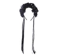 YAOGUI Cerchietto per capelli di Halloween con fiore di rosa gotico teschio costume adulto donna cosplay copricapo festival accessori per capelli gotici accessorio per capelli