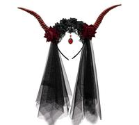YAOGUI Cerchietto per capelli in corno gotico da strega, per Halloween, giochi di ruolo, balli studenteschi, feste, spettacoli dal vivo, copricapo in corno