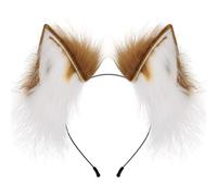 YAOGUI Cerchietto realistico con orecchie di gatto per costume cosplay fasce per capelli per Halloween Fasce pieghevoli giapponesi