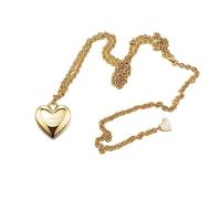 YAOGUI Collane di perline ciondolo a forma di cuore girocollo in lega lunga tracolla gioielli panno accessori per donna ragazza ciondolo cuore girocollo, As Picture Shows, Metallo