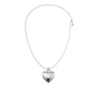 YAOGUI Collane di perline ciondolo a forma di cuore girocollo in lega lunga tracolla gioielli panno accessori per donna ragazza ciondolo cuore girocollo