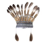 YAOGUI Copricapo nativo americano corona piumata accessori per costume di Halloween adatto per la maggior parte dei bambini adulti copricapo nativo americano Decors copricapo per uomo