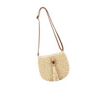 YAOGUI Elegante borsa di paglia intrecciata a mano per le donne borse a tracolla con nappe da vacanza borsa a tracolla in vimini da spiaggia bohomian borsa amichevole