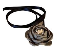 YAOGUI Elegante Rosa Fiore Collana Fiore di Simulazione Nastro Neckchain Donne Collarbone Catena Eye Catching Choker Accessorio Panno Fiore Collana