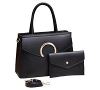 YAOGUI Elegante set di 2 borse per le donne di grande capacità borsa a tracolla in pelle PU borsa a tracolla con manico superiore borse in pelle PU, Nero , One Size