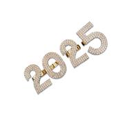 YAOGUI Elegante set di anelli aperti con strass regolabili 2025 combinazione digitale accessori per Capodanno