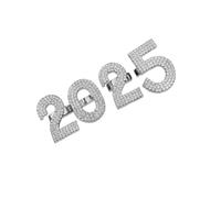 YAOGUI Elegante set di anelli aperti con strass regolabili 2025 combinazione digitale accessori per Capodanno