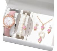 YAOGUI Elegante Set Presente Orologio Pratico Con Gioielli In Lega Accessori In Lega Alla Perfetti Per Stili Quotidiani E Set Gioielli E Orologi Della Occasionali