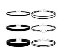 YAOGUI Set di 2 collane in tessuto nero regolabili leggere per occasioni casual o formali, collana in tessuto resistente alle allergie, Misura unica, come descritto, come descritto