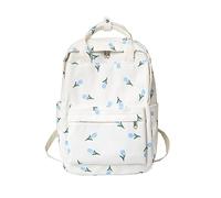YAOGUI Zaino da viaggio di grande capacità floreale zaino alla moda per libri zaino per ragazze adolescenti studente borsa versatile floreale bianca borsa da scuola