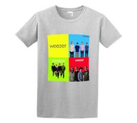 YAOHANXIN Men's Summer T-Shirt Weezer Blue Green Red Men's T-Shir Gray M