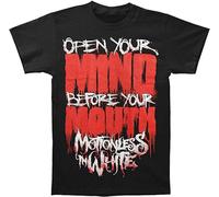 YAOHANXIN Motionless in White Men's Open Your Mind T-Shirt Black Black XL