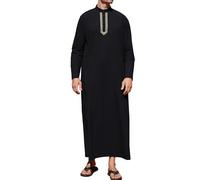 YAOHUOLE Abbigliamento Islamico da Uomo Camicia da Notte Lunga Abbigliamento da Preghiera Uomo Islam