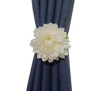 YAOHY Decorazione Calamite Tende del Fiore della Lasagna, Le Cravatte Decorative della Fermatende Calamita da Letto Possono Essere di Aspirazione Applicabile(Bianca)