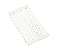 YAOHY Scolapiatti Da Appoggio Per Lavello Antiscivolo In Silicone, Arrotolabile Scolapiatti Della Cucina, Sgocciolamento Resistente Alla Ruggine(Bianca,12 short rods)