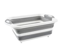 YAOHY Scolapiatti Da Appoggio Per Lavello, Scolapiatti Pieghevole In Plastica Per Risparmiare Spazio Sul Piano, Scola Piatti Può Essere Utilizzato Come Tagliere(Bianca)