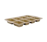 YAOHY Teglia Per Brownie Con Divisor Rettangolare In Acciaio Al Carbonio Per Stampo Per Muffin A 8 Scomparti Facili Da Sformare Teglia Muffin Antiaderenti(Gold)