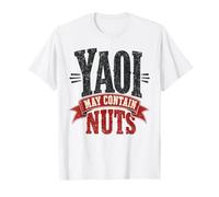 Yaoi May Contain Nuts Funny Manga Bl Maglietta