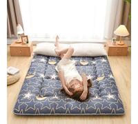 YAOJIA Materasso futon giapponese da pavimento, tatami spesso in 100% cotone, materassino pieghevole, dormitorio portatile, lettino arrotolabile(L,150 * 200cm (59 * 78 inches))