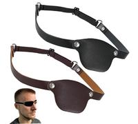 Yaoliucp 2pcs pirata eye patch, costume pirata regolabile in pelle PU, costume di Halloween per bambini adulti