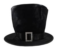 Yaoliucp Cappelli da festa divertenti cappello nero a cilindro, cappelli a cilindro per uomo cappello nero alto per adulti in feltro costume da mago per il costume da festa formale di Halloween