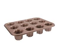 Yaoliucp Stampi per canola di canele stampo di canale antiaderente a 12 cavità, stampi da forno in acciaio al carbone