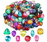 Yaomiao 150 Pezzi Tesoro dei Pirati Diamante Acrilico Multicolore Gioielli Falsi per Bambini Gemme Diamanti Finti Bling Gemma dei Gioielli dei Pirati per Halloween Pirata Decor Tavola Bomboniere