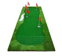 YAONJS Dispositivo di Pratica per Il Putting da Golf Indoor, Bilancia, Linea, Tappetino per La Pratica del Putting, Set di Tappetini per Palline(Green)