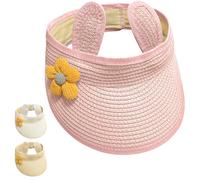 Yaopelky Cappello di Paglia Arrotolabile per Bambine Cappello con Visiera Aperta a Fiore per Neonati Cappello di Protezione Solare per la Spiaggia Estiva (IT, età, 6 Mesi, 24 Mesi, Rosa)