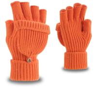 Yaopelky Guanti invernali senza dita per donna e uomo, mezzi e interi, in maglia con glitter, con copertura per il pollice e convertibili in muffola termica, One Size for most adults