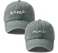 Yaopelky Set di 2 cappelli da baseball regolabili per mamma e bambino, ricamati, per mamma e figlio, set di cappelli abbinati, Grigio, Taglia unica