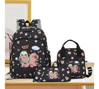 YAOPIU Zaino Capybara con Porta Pranzo | Set Zaini Casual - Borsa Studio Carina con Astuccio e Portapranzo per Bambine Scuola Viaggi Attività All'aperto