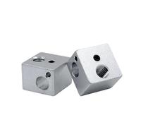 yaoqijie 1 V5 J-head Blocco riscaldante Estrusore Alluminio V5 Blocco riscaldato Custodia in silicone Copertura Parti for stampante 3D 16 * 16 * 12mm lasting(2pcs Sliver block)
