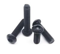 yaoqijie 10/50 pezzi M1.6 M2 M2.5 M3 M4 M5 M6 M8 Acciaio nero grado 10.9 ISO7380 Testa esagonale con esagono incassato Bullone a brugola Vite lasting(10mm,M4 (10pcs))