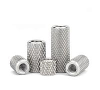 yaoqijie 2/5 pezzi Dado di accoppiamento zigrinato rotondo M3 M4 M5 M6 M8 M10- M16 Dadi serraggio a pollice con estensione lunga in acciaio inossidabile lasting(D16xM10x30 (2pcs))