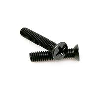 yaoqijie 50x M1.2 .4 .6 M2 .5 M3 M4 Mini Micro Piccolo Nero 304 Acciaio inossidabile Croce Phillips Testa svasata Piatta Vite Bullone lasting(Black carbon steel,4mm,M2)